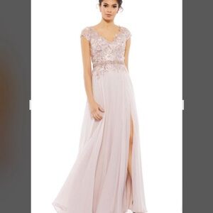 Mac Duggal Blush Pink Embellished Gown